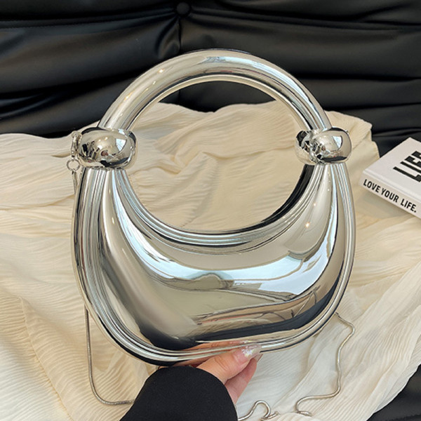 Silver Colorful Gradient Iridescent Acrylic Handbag Chains Bags