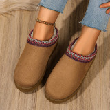 Grey Daily Closed Women Low Top Mini Boots Indoor Slippers