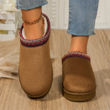 Grey Daily Closed Women Low Top Mini Boots Indoor Slippers