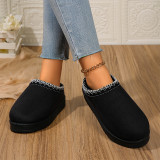 Grey Daily Closed Women Low Top Mini Boots Indoor Slippers