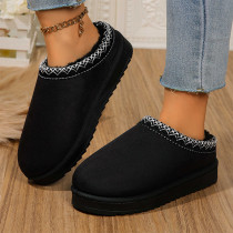 Black Daily Closed Women Low Top Mini Boots Indoor Slippers