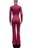 Black Casual Zipper Collar Long Sleeve Crop Jackets And Flare Leg Sweatpants Sportwear Two Pieces Jogger Sets
