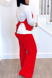 Black POLO collar Long Sleeve Buttons Blouse And Straight Leg Pants Formal Office Lady Two Pieces Trouser Sets
