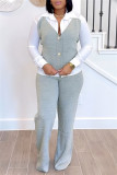Black POLO collar Long Sleeve Buttons Blouse And Straight Leg Pants Formal Office Lady Two Pieces Trouser Sets