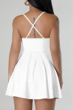 Red Casual Backless Sleeveless Spaghetti Strap Mini Slip Dresses