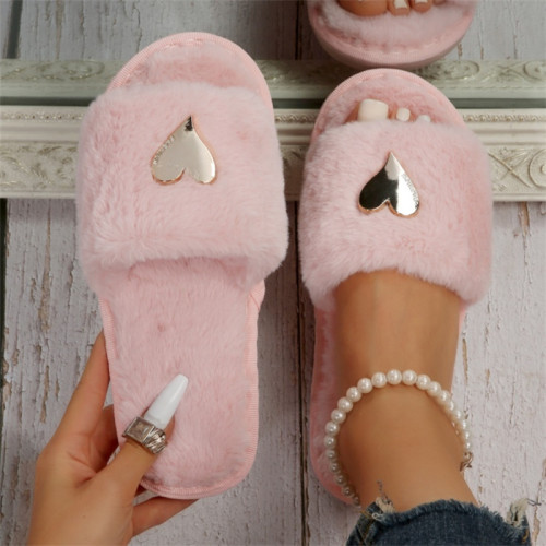 Pink Casual Patchwork Heart-shaped Round Comfortable Shoes