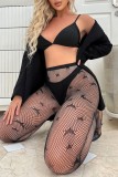 Black Sexy Solid Hollowed Out See-through Lingerie