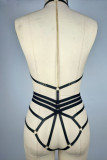 White Sexy Solid Color Hollow Out Backless Patchwork Lingerie