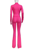 Coffee Long Sleeve Zipper Top and Skinny Pant Activewear Two Piece Sweatpant Set for Fitness