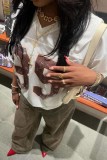 Milky Casual Digital Print Basic V Neck T-Shirts