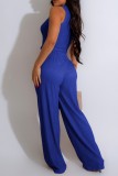 Apricot Casual Solid Color Basic O Neck Sleeveless Two Pieces
