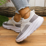 Grey Casual Sportswear Patchwork Belted Round Comfortable Out Door Sport Shoes