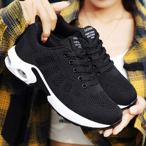 Black Casual Sportswear Patchwork Frenulum Contrast Round Comfortable Sport Running Shoes