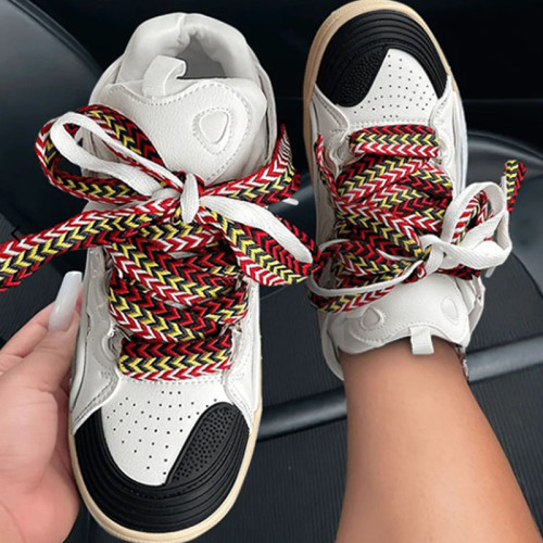 White Black Casual Daily Patchwork Round Comfortable Out Door Shoes