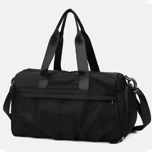 Black Casual Sportswear Solid Color Patchwork Zipper Bags