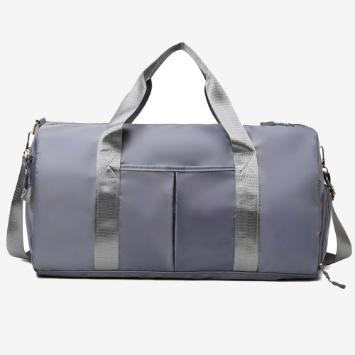 Grey Casual Sportswear Solid Color Patchwork Zipper Bags