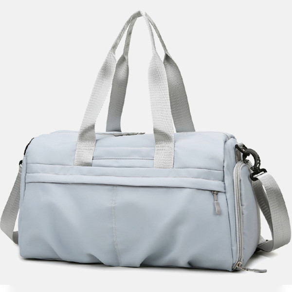 Light Blue Casual Sportswear Solid Color Patchwork Zipper Bags
