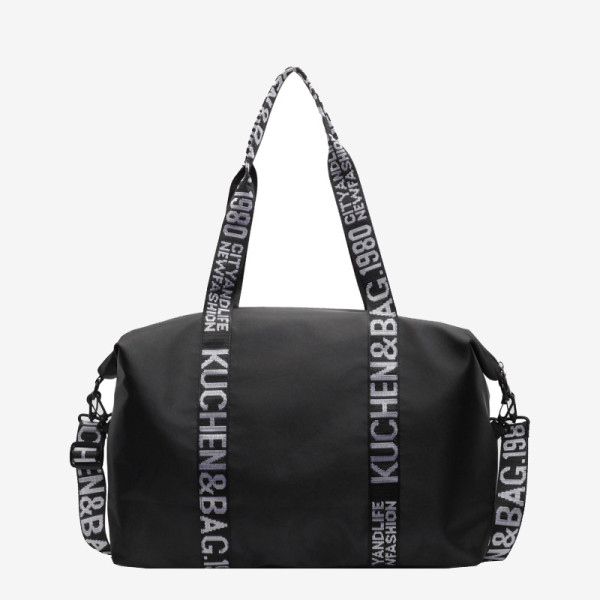 Black Casual Sportswear Letters Patchwork Zipper Bags