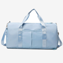 Sky Blue Casual Sportswear Solid Color Patchwork Zipper Bags