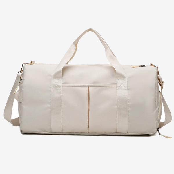 White Casual Sportswear Solid Color Patchwork Zipper Bags