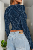 Black Casual Stripe Patchwork O Neck Tops