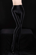 Black Sportswear Solid Color Patchwork