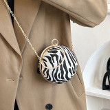 Brown Daily Leopard Print Zebra Print Chains Rhinestone Decor Bags