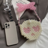 Black Casual Skull Head Weave Bags