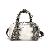White Street Solid Color Patchwork Zipper Bags