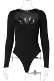 Blue Sexy Solid Color Patchwork Swimwears