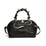 White Street Solid Color Patchwork Zipper Bags