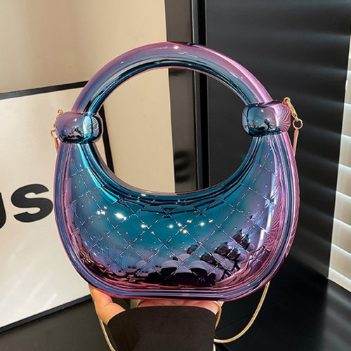Blue Purple Casual Daily Solid Color Chains Bags
