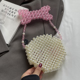 Black Casual Skull Head Weave Bags