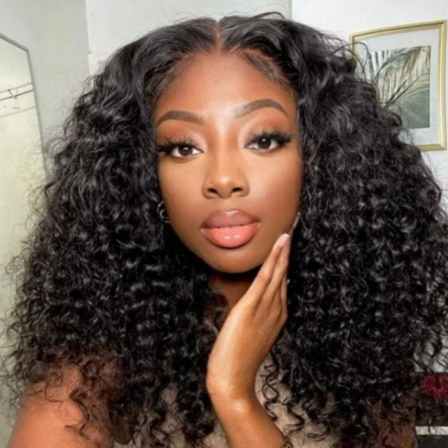 Black Casual Solid Color Patchwork Wigs