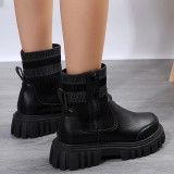 Cream White Casual Patchwork Solid Color Round Keep Warm Comfortable Out Door Shoes