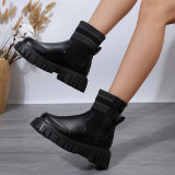 Cream White Casual Patchwork Solid Color Round Keep Warm Comfortable Out Door Shoes