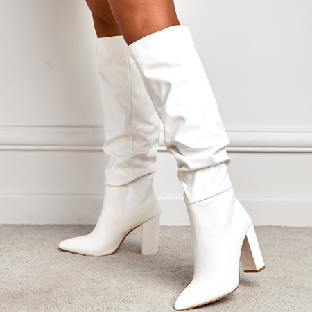 White Casual Solid Color Pointed Shoes (Heel Height 4.13in)