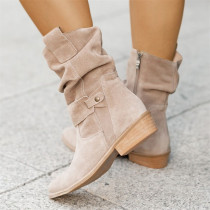 Apricot Casual Daily Patchwork Solid Color Pointed Comfortable Shoes