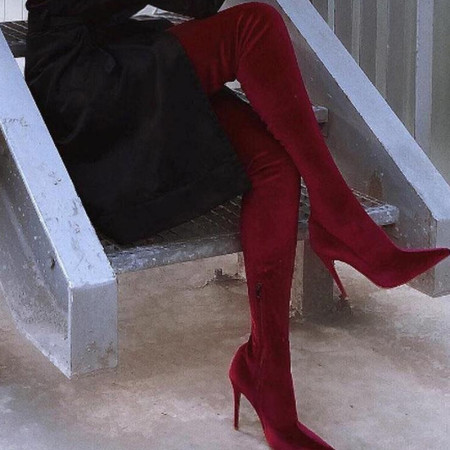 Red Casual Daily Solid Color Pointed Comfortable Shoes