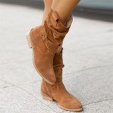 Apricot Casual Daily Patchwork Solid Color Pointed Comfortable Shoes