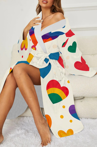 Colour Daily Print Pocket Patchwork Strap Design Sleepwear