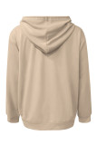 Black Casual Street Graffiti Print Draw String Pocket Hooded Tops