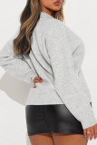 Apricot Casual Solid Color Pocket Patchwork Turndown Collar Tops