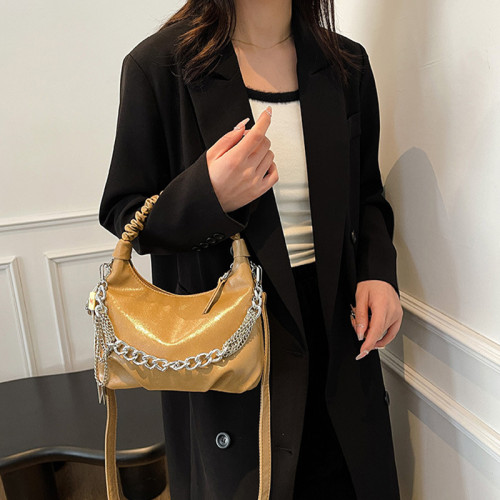 Khaki Daily Chains Zipper Bags