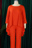 Malachite Green Casual Solid Color Patchwork O Neck Tops