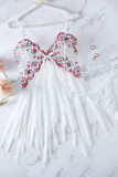 White Sexy Flowers Embroidered See-Through Lingerie