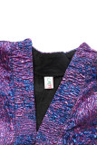 Purple Casual Patchwork V Neck Long Dresses