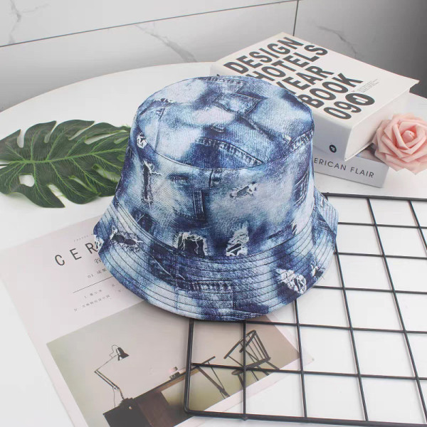 Dark Blue Daily Print Patchwork Hat