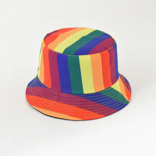Rainbow Color Daily Print Patchwork Hat