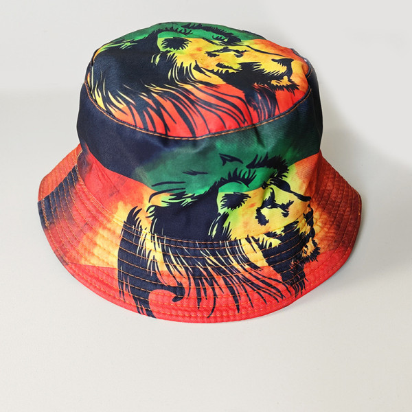 Orange Daily Print Patchwork Hat